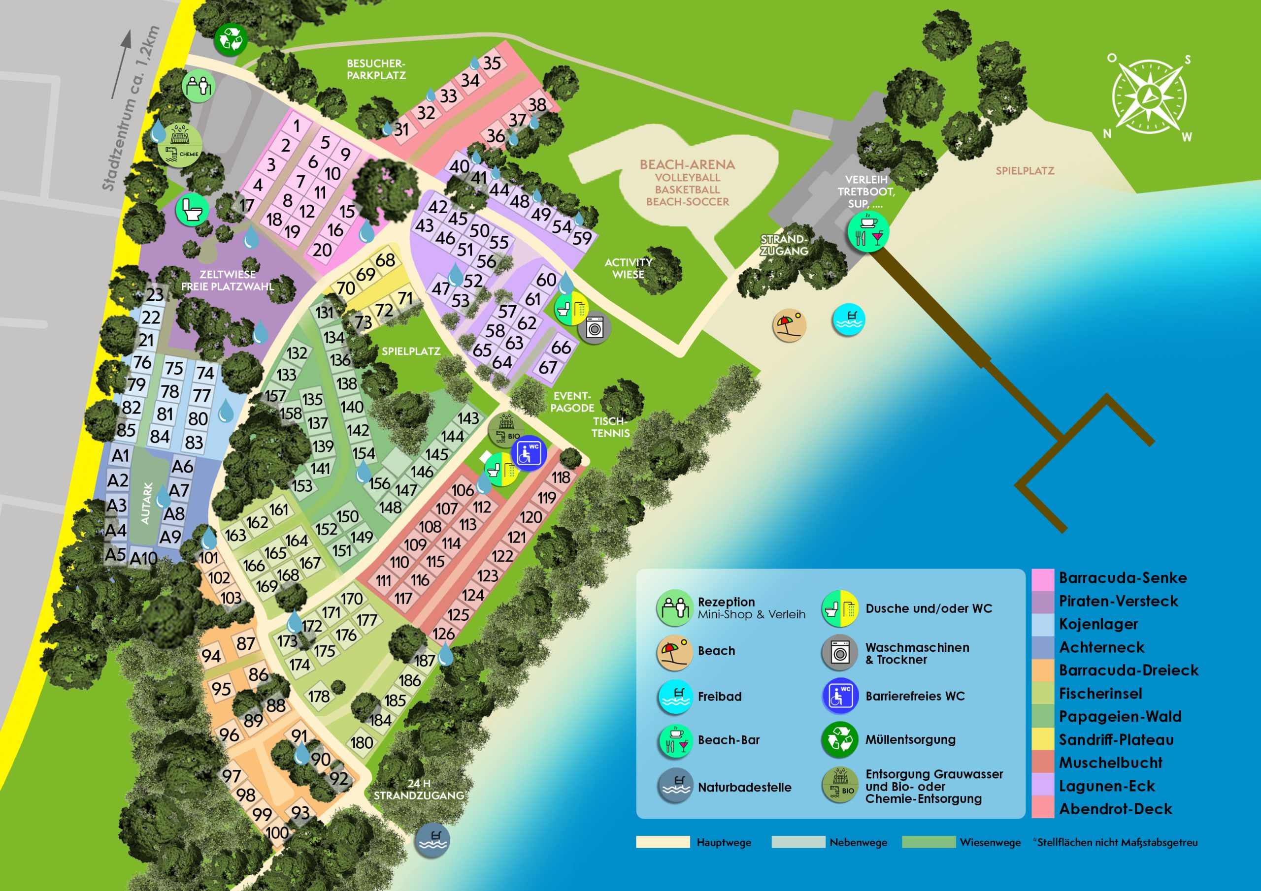 Stellplatz / Lageplan - Barracuda Beach